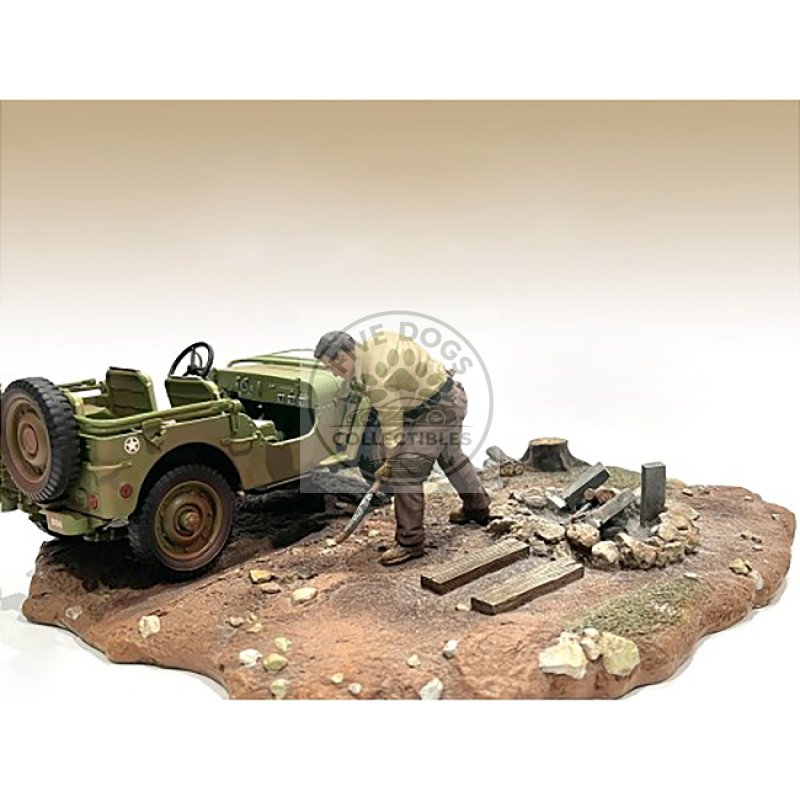 "4x4 mechanic" figure 4 for 1/18 scale models by american diorama