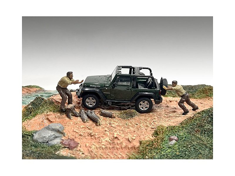 "4x4 mechanics" 2 piece diecast figure set 3 for 1/43 scale models by american diorama "4x4 mechanics" 2 piece diecast figure set 3 for 1/43 scale models by american diorama