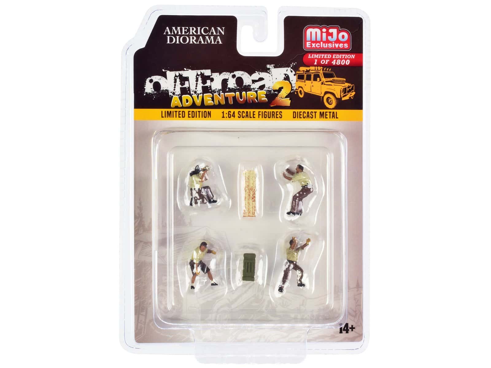 Mercenary Adventure 2 Diecast Miniatures Set Miniature soldiers for American Diorama Adventure 2, detailed diecast metal figures for collectors.