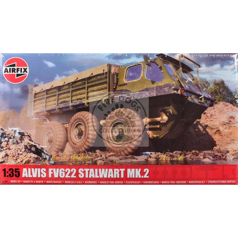 level 3 model kit alvis fv622 stalwart mk.2 military truck with 3 scheme options 1/35 scale plastic model kit by airfix