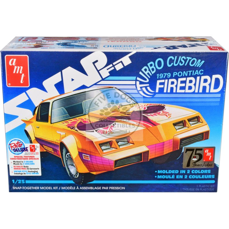 skill 1 snap model kit 1979 pontiac firebird "turbo custom" 1/25 scale model by amt
