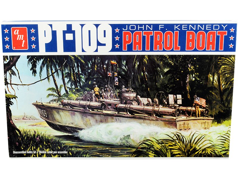 skill 2 model kit pt 109 john f. kennedy world war ii patrol boat 1/64 scale model by amt skill 2 model kit pt 109 john f. kennedy world war ii patrol boat 1/64 scale model by amt