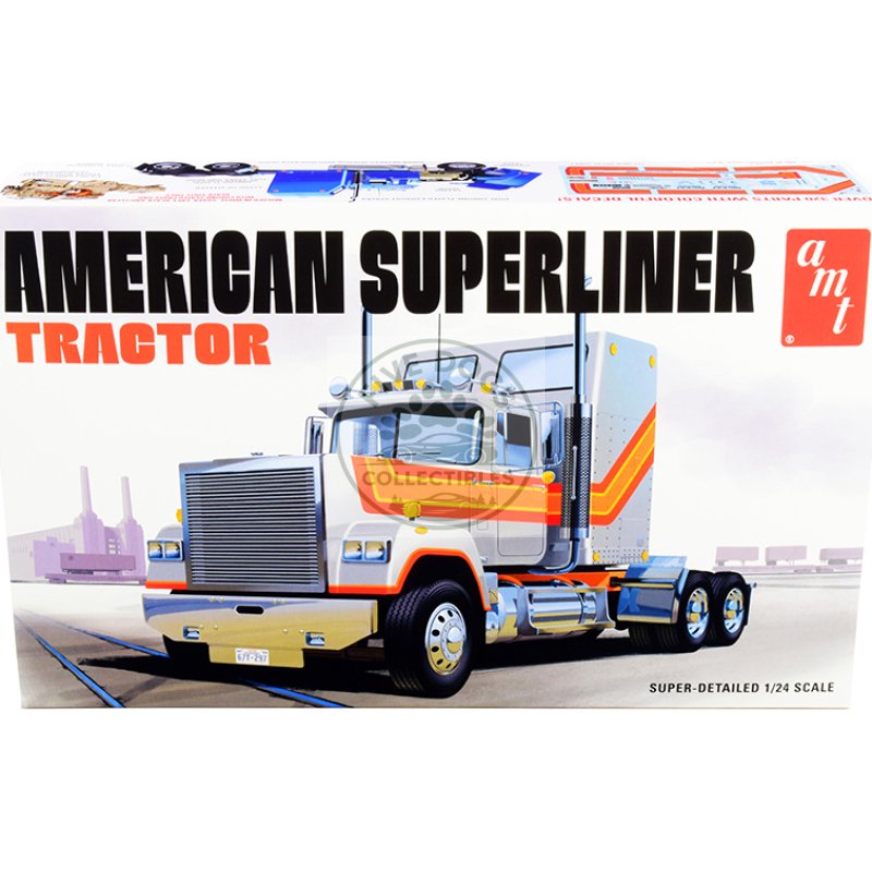 skill 3 model kit american superliner semi tractor 1/24 scale model by amt