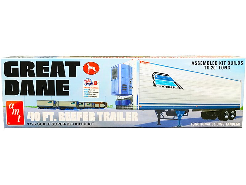 skill 3 model kit great dane 40 ft. reefer refrigerated trailer 1/25 scale model by amt skill 3 model kit great dane 40 ft. reefer refrigerated trailer 1/25 scale model by amt