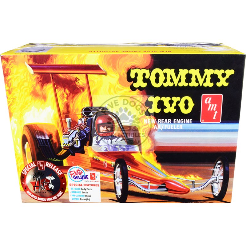 skill 2 model kit tommy ivo rear engine dragster 1/25 scale model by amt
