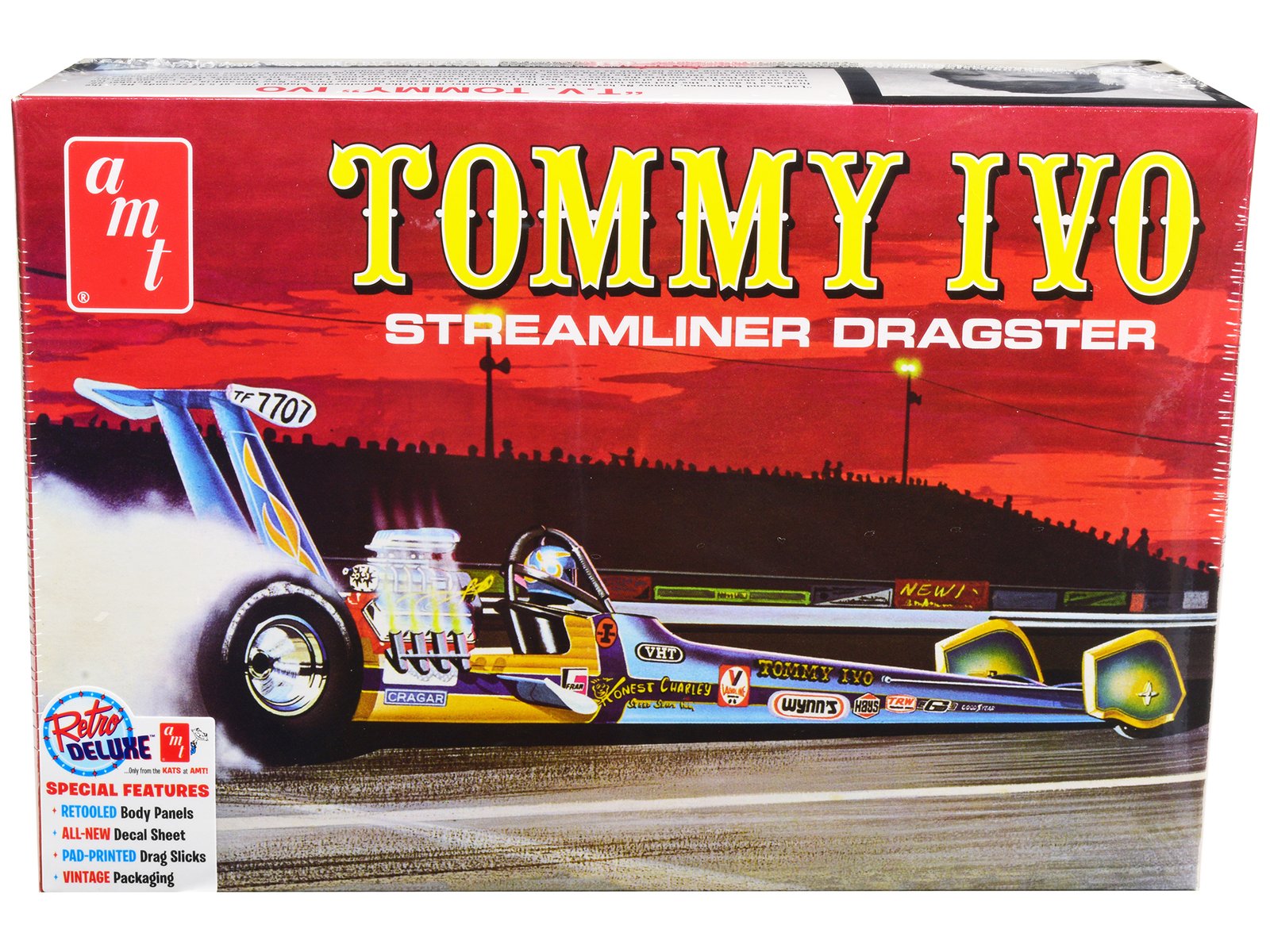 skill 2 model kit tommy ivo streamliner dragster 1/25 scale model by amt skill 2 model kit tommy ivo streamliner dragster 1/25 scale model by amt