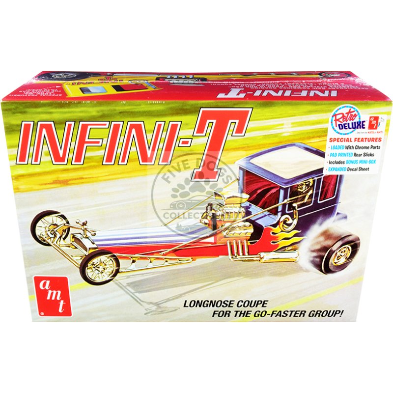 skill 2 model kit infini t custom dragster 1/25 scale model by amt