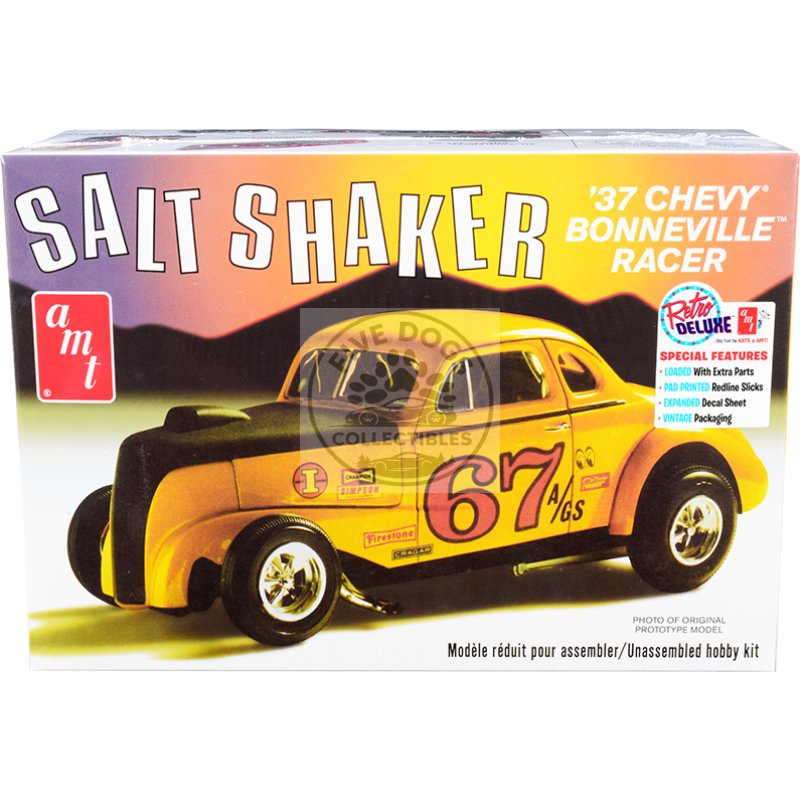 skill 2 model kit 1937 chevrolet bonneville racer "salt shaker" 1/25 scale model by amt