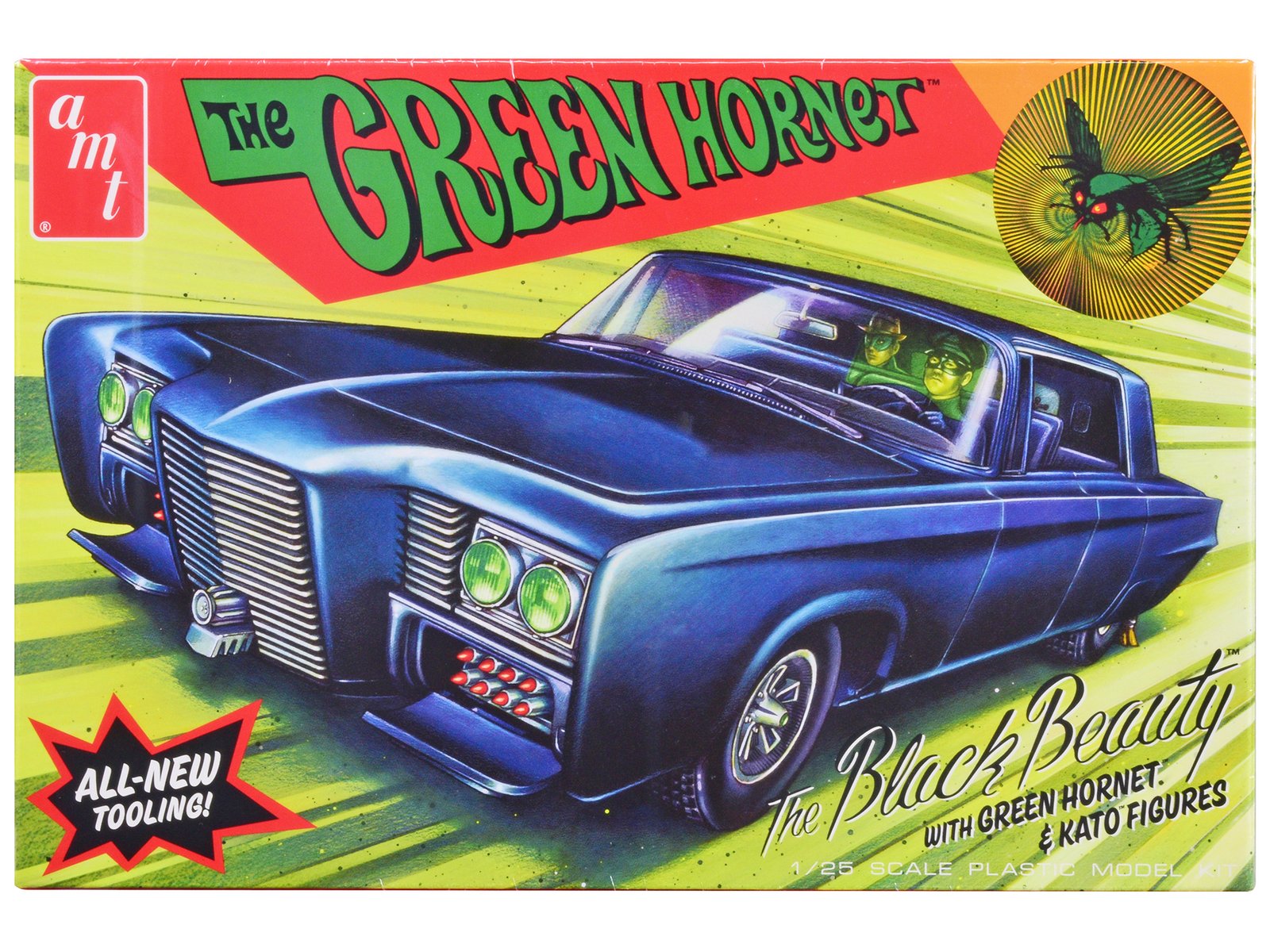 skill 2 model kit black beauty "the green hornet" (1966–1967) tv series with green hornet and kato figures 1/25 scale model by amt skill 2 model kit black beauty "the green hornet" (1966–1967) tv series with green hornet and kato figures 1/25 scale model by amt