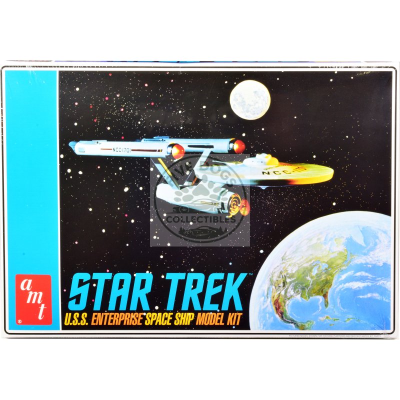 skill 2 model kit u.s.s. enterprise ncc 1701 space ship "star trek" 1/650 scale model by amt