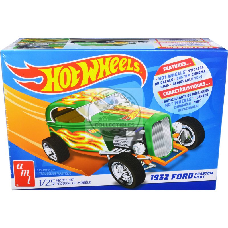 skill 2 model kit 1932 ford phantom vicky "hot wheels" 1/25 scale model by amt