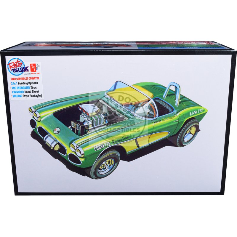 skill 2 model kit 1962 chevrolet corvette 3 in 1 kit 1/25 scale model by amt