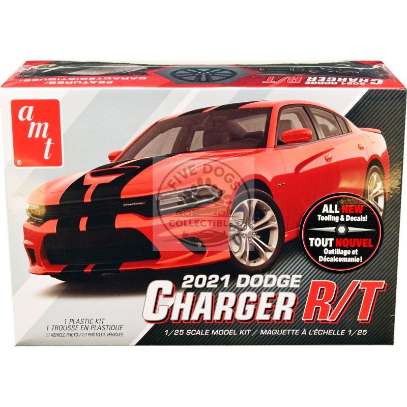 skill 2 model kit 2021 dodge charger r/t 1/25 scale model by amt