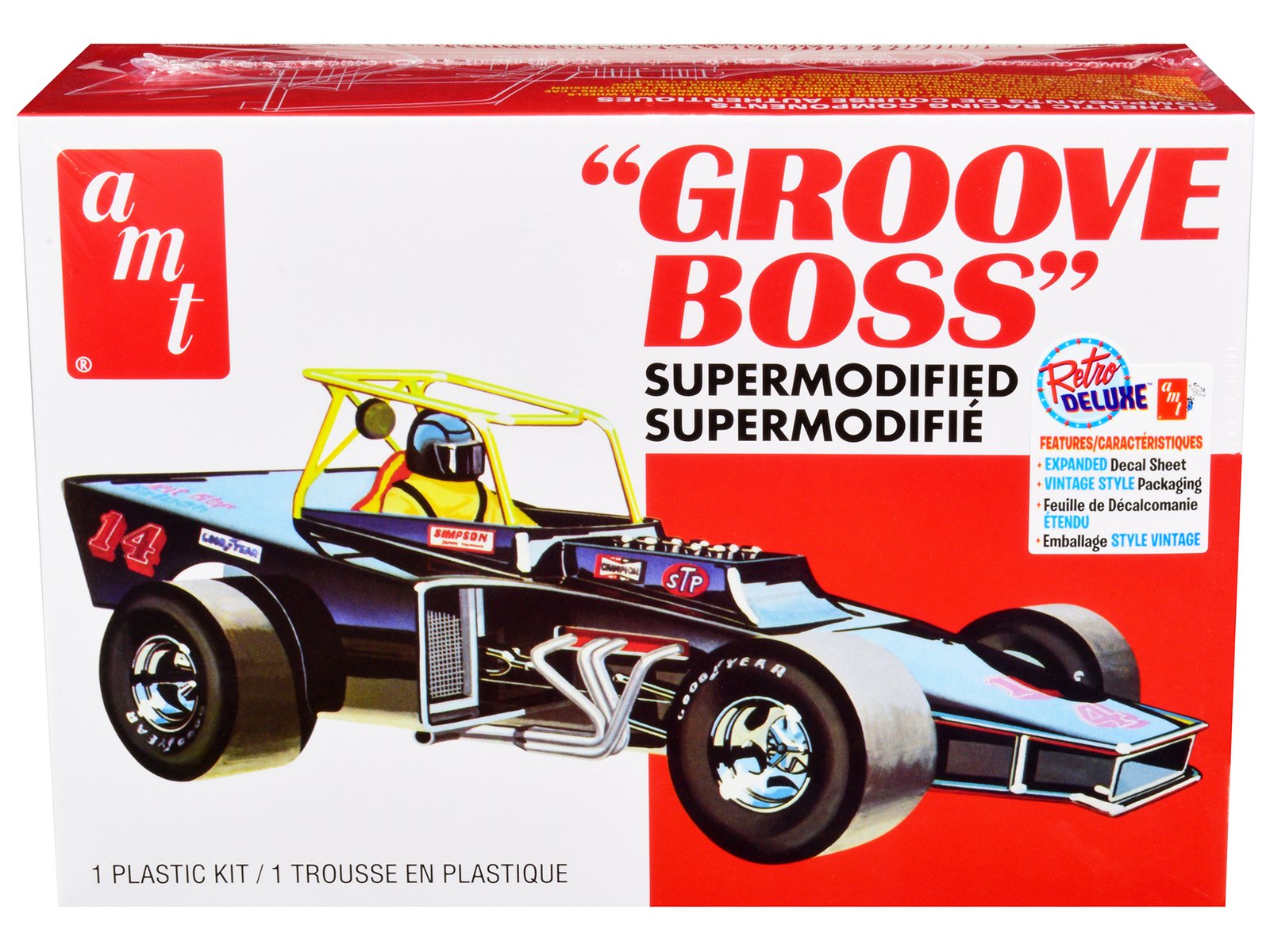 skill 2 model kit "groove boss" supermodified racer 1/25 scale model by amt skill 2 model kit "groove boss" supermodified racer 1/25 scale model by amt