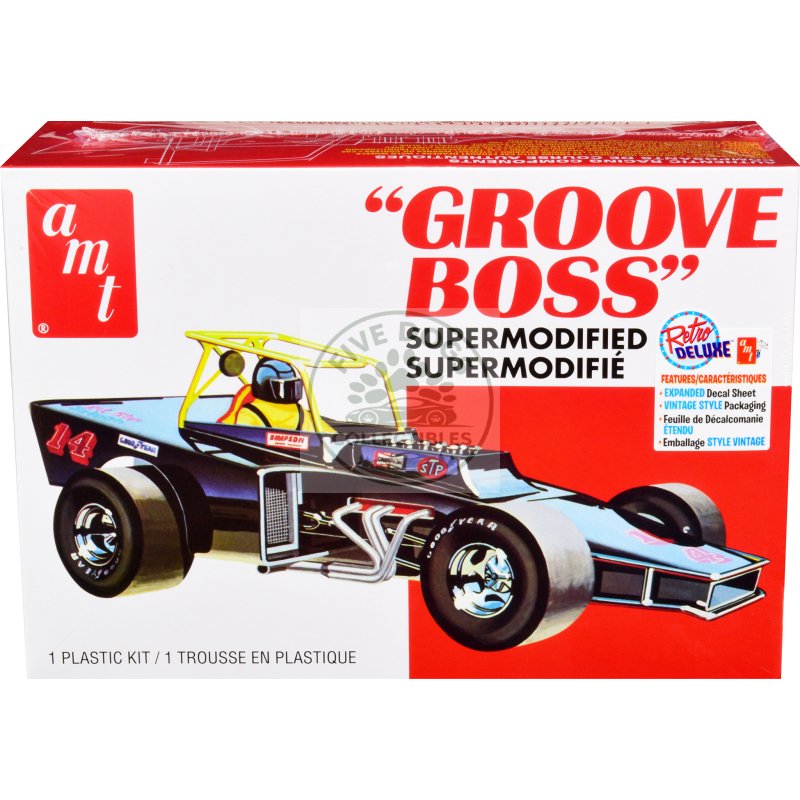 skill 2 model kit "groove boss" supermodified racer 1/25 scale model by amt