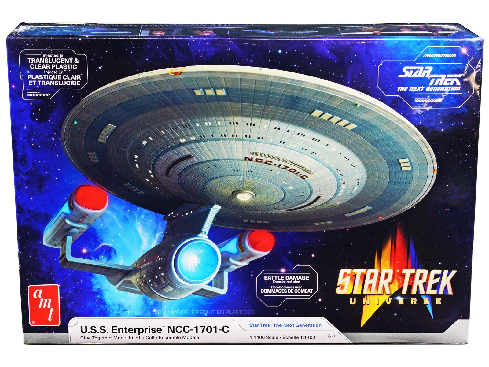 skill 2 model kit u.s.s. enterprise ncc 1701 c space ship "star trek: the next generation" (1987) tv series 1/1400 scale model by amt skill 2 model kit u.s.s. enterprise ncc 1701 c space ship "star trek: the next generation" (1987) tv series 1/1400 scale model by amt