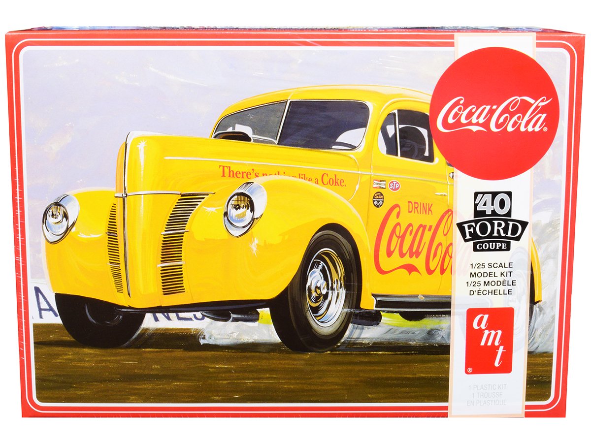 skill 3 model kit 1940 ford coupe "coca cola" 1/25 scale model by amt skill 3 model kit 1940 ford coupe "coca cola" 1/25 scale model by amt