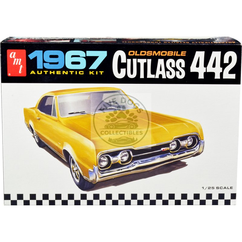 skill 2 model kit 1967 oldsmobile cutlass 442 1/25 scale model by amt