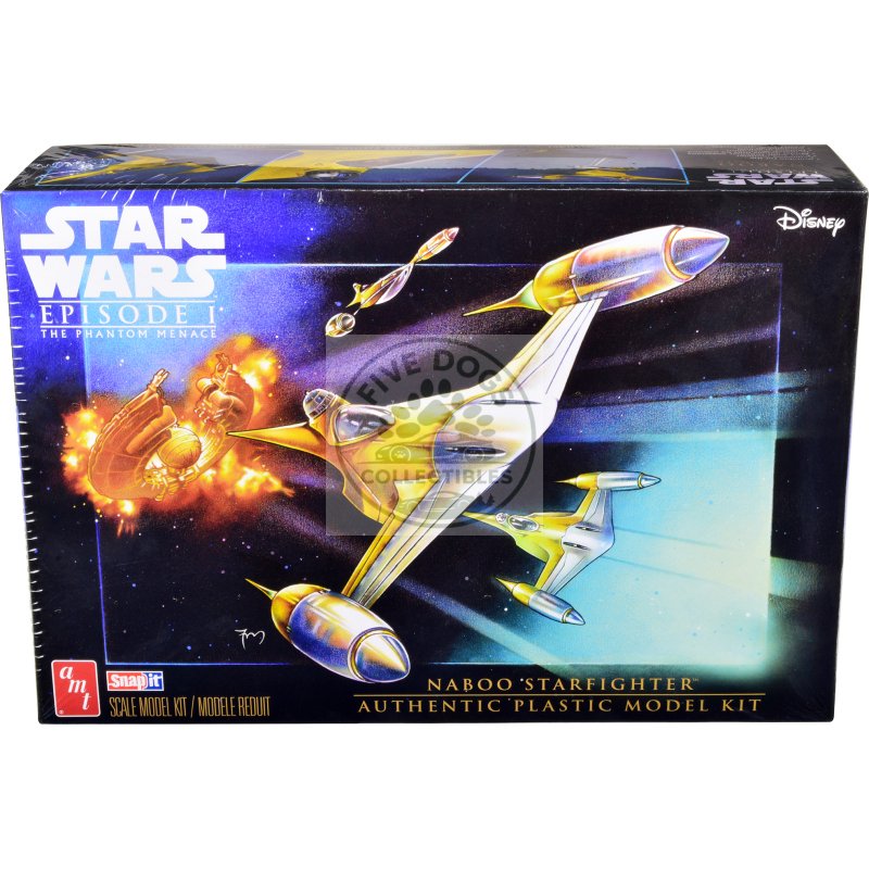skill 2 model kit naboo starfighter spaceship "star wars: episode i the phantom menace" (1999) movie 1/48 scale model by amt