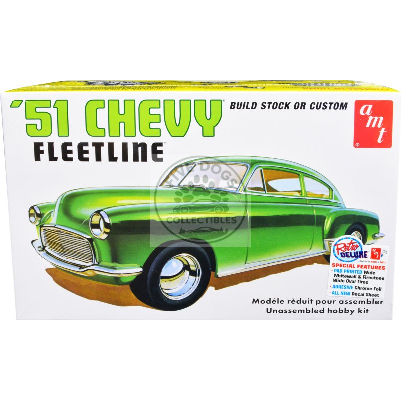 skill 2 model kit 1951 chevrolet fleetline 2 in 1 kit 1/25 scale model by amt