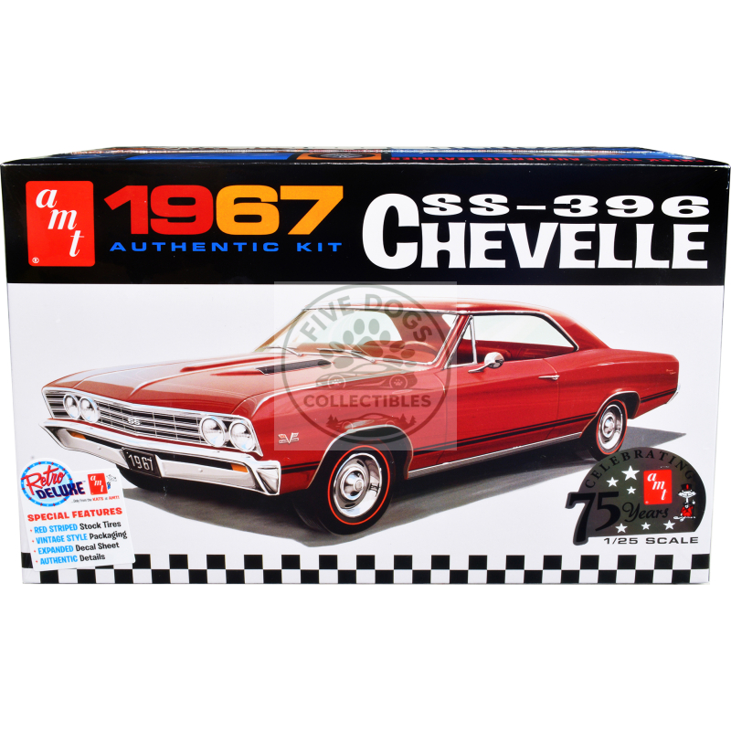 skill 2 model kit 1967 chevrolet chevelle ss 396 "amt celebrating 75 years" 1/25 scale model by amt