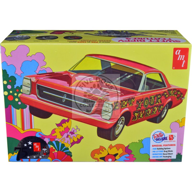 skill 2 model kit 1966 ford galaxie 500 hardtop "sweet bippy" 4 in 1 kit 1/25 scale model by amt