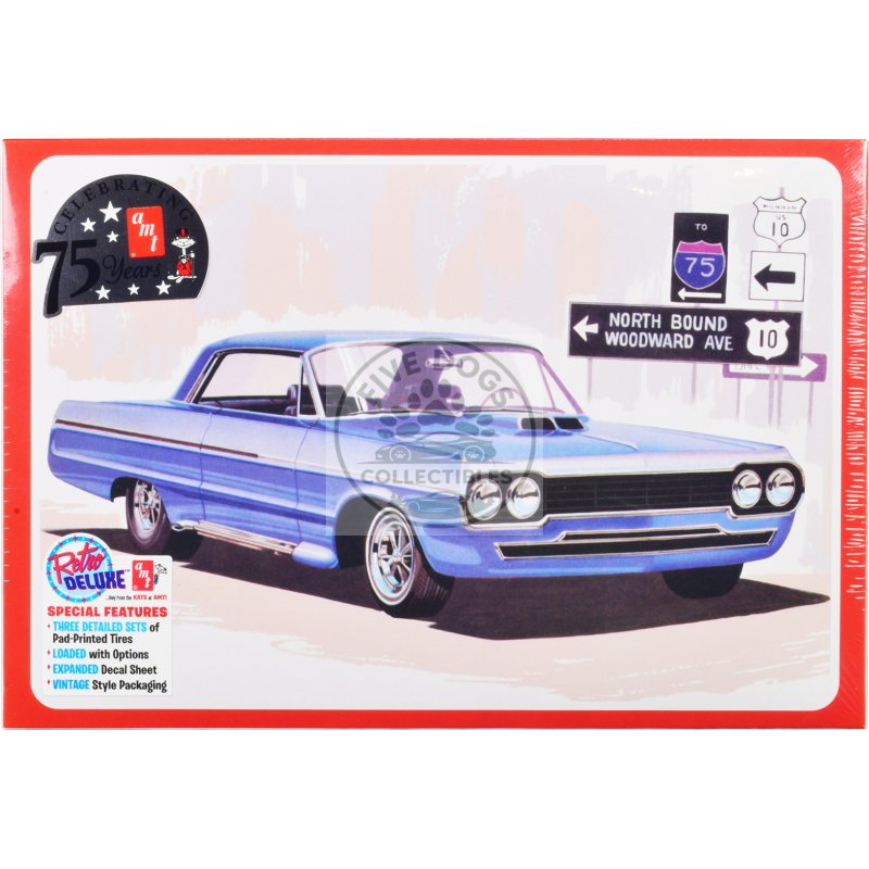 skill 2 model kit 1964 chevrolet impala "super street rod" 3 in 1 kit 1/25 scale model by amt