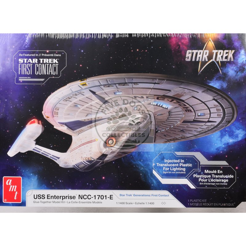 skill 2 model kit u.s.s. enterprise ncc 1701 e space ship "star trek: first contact" (1996) movie 1/1400 scale model by amt