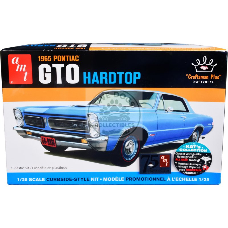 skill 2 model kit 1965 pontiac gto hardtop "craftsman plus" series 1/25 scale model by amt