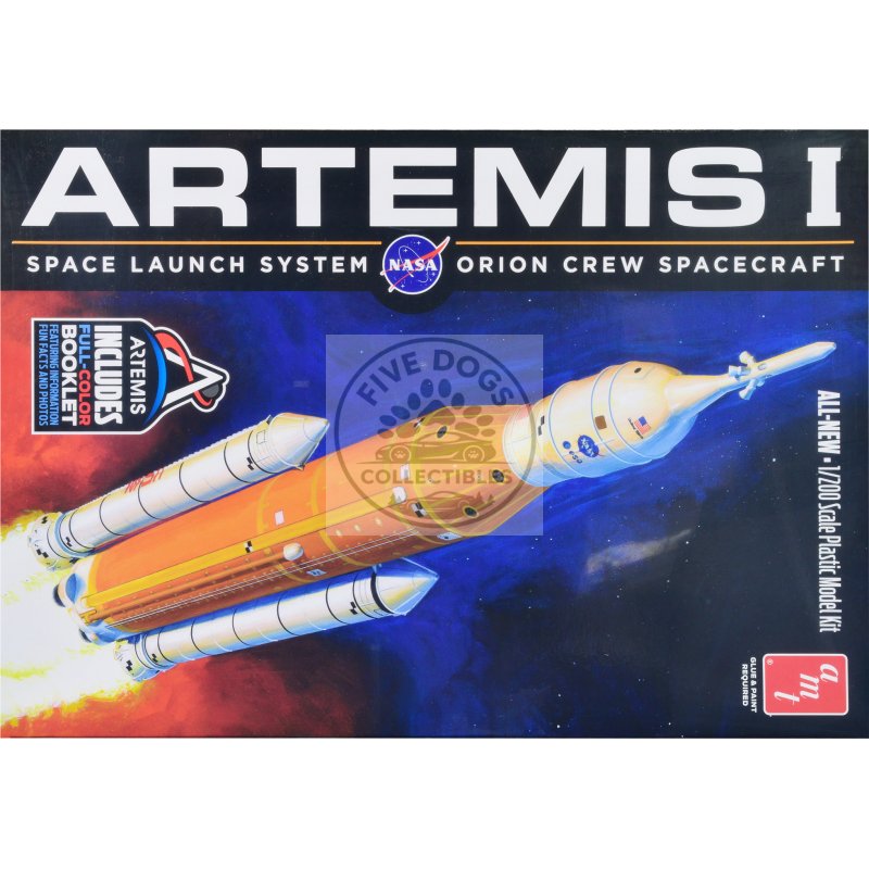 skill 2 model kit nasa artemis 1 space launch system orion crew spacecraft 1/200 scale model by amt