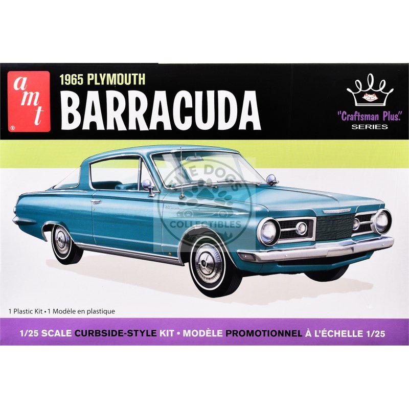 skill 2 model kit 1965 plymouth barracuda "craftsman plus" series 1/25 scale model by amt