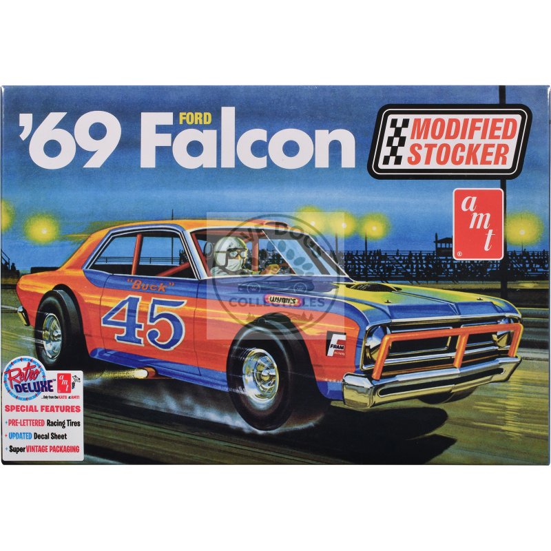 skill 2 model kit 1969 ford falcon modified stocker 1/25 scale model by amt