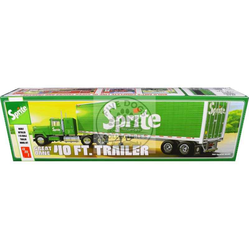 skill 3 model kit great dane 40' dry goods trailer "sprite" 1/25 scale model by amt
