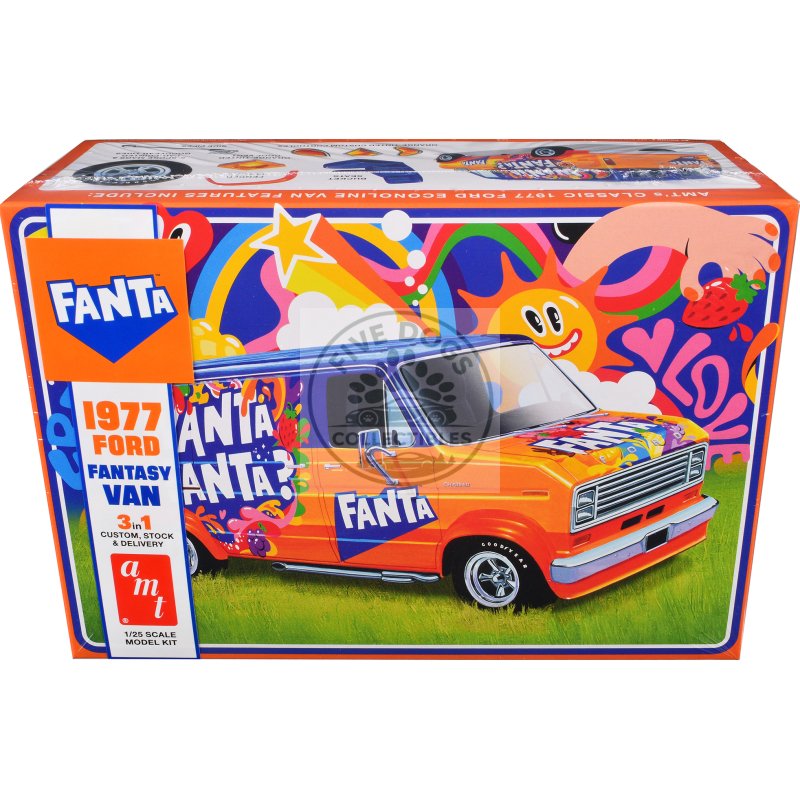 skill 2 model kit 1977 ford custom van "fanta" 1/25 scale model by amt