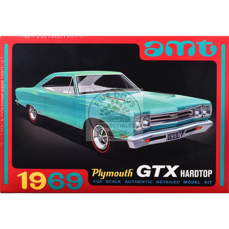 skill 2 model kit 1969 plymouth gtx hardtop 1/25 scale model by amt