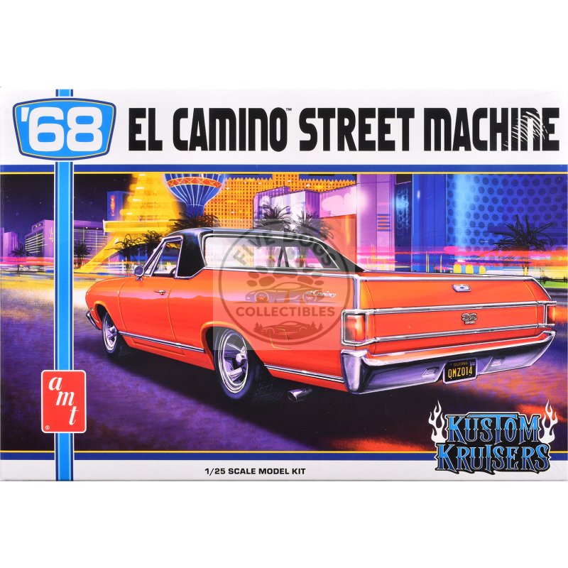 skill 2 model kit 1968 chevrolet el camino street machine 1/25 scale model by amt