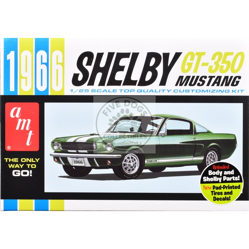 skill 2 model kit 1966 shelby mustang gt 350 1/25 scale model by amt