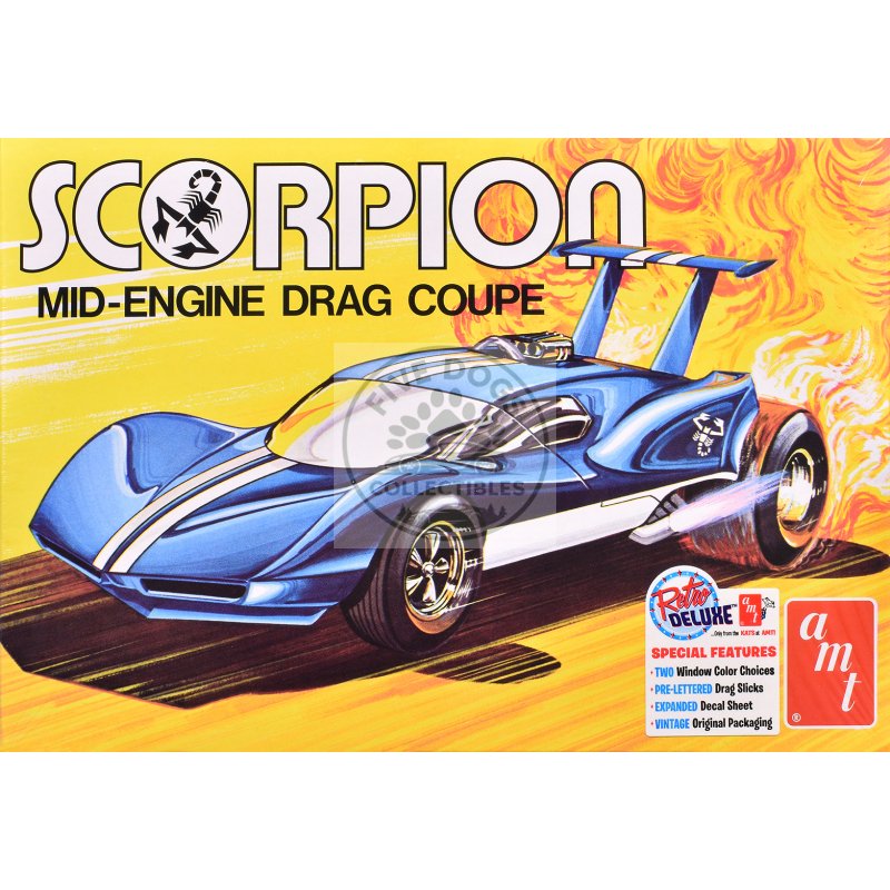 skill 3 model kit scorpion mid engine drag coupe 1/25 scale model by amt