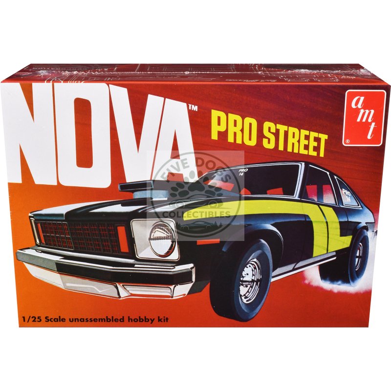 skill 2 model kit chevrolet nova pro street 1/25 scale model by amt