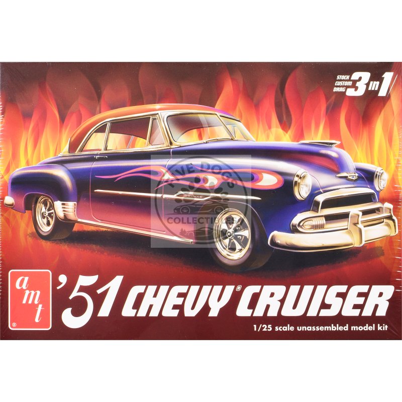 skill 2 model kit 1951 chevrolet cruiser 3 in 1 kit 1/25 scale model by amt
