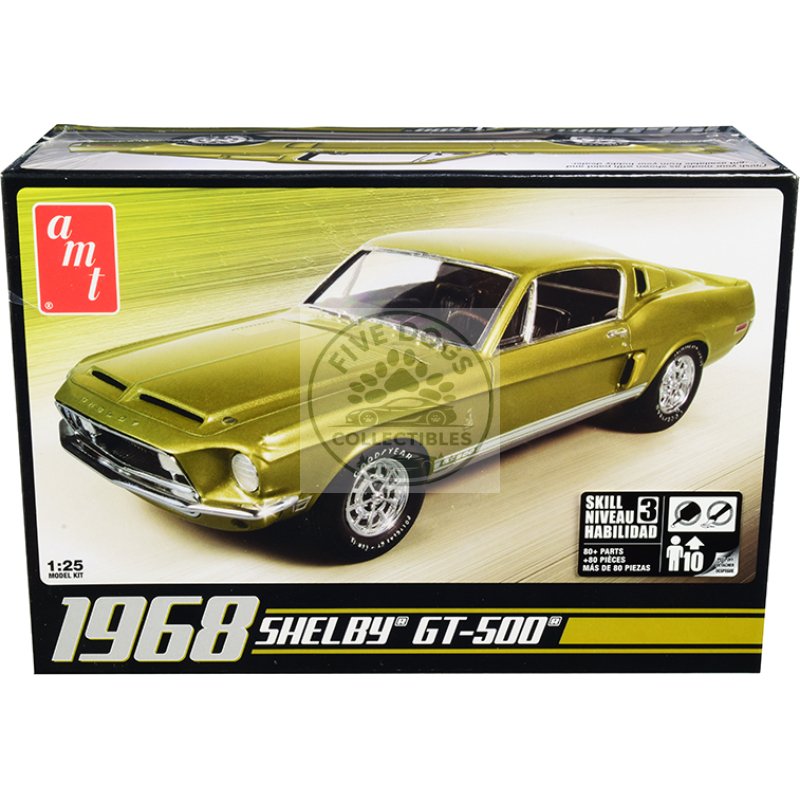 skill 3 model kit 1968 ford mustang shelby gt 500 1/25 scale model by amt