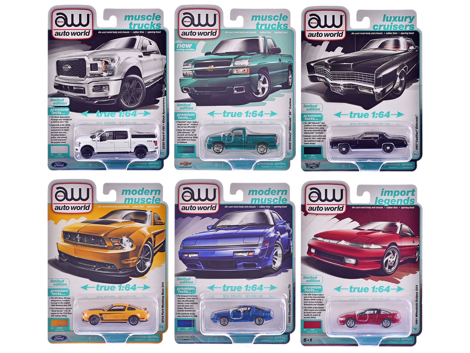 auto world premium 2025 release 1 set a of 6 pieces 1/64 diecast model cars by auto world auto world premium 2025 release 1 set a of 6 pieces 1/64 diecast model cars by auto world