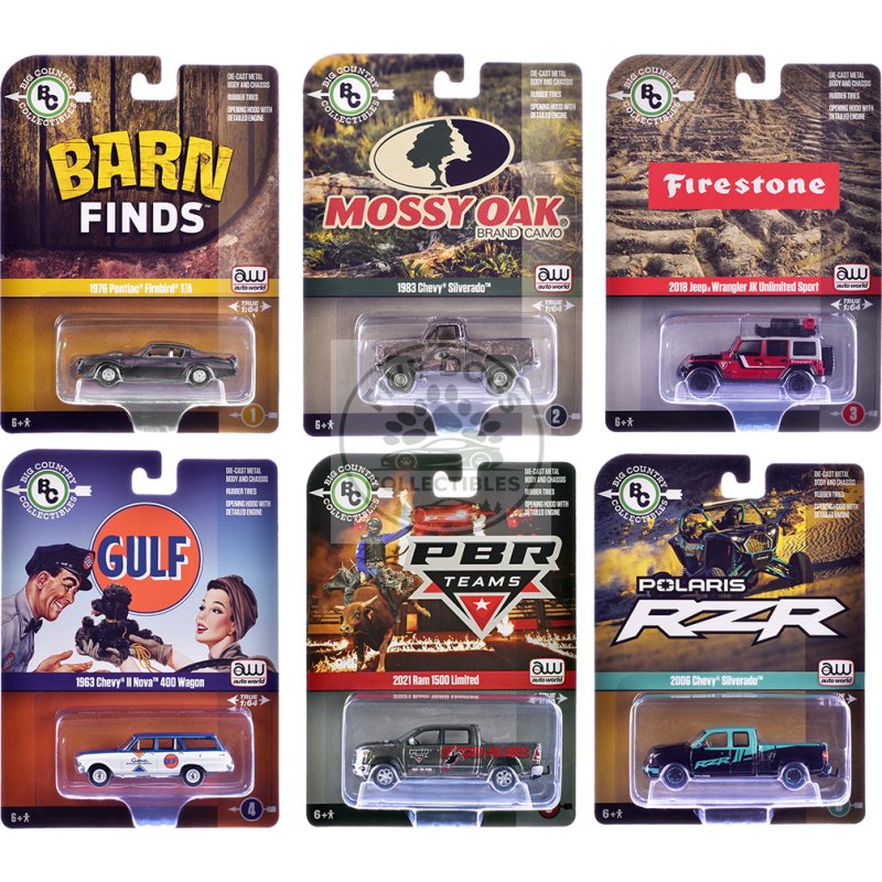 big country collectibles 2025 release 1 set of 6 pieces 1/64 diecast model cars by auto world