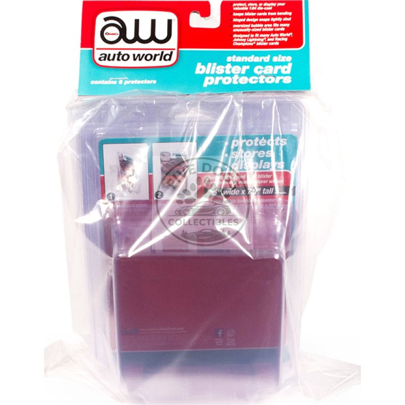 standard size 6 blister card protectors for 1/64 scale blister cards by auto world