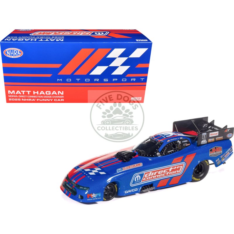dodge charger nhra funny car matt hagan "mopar direct connection" (2025) limited edition 1/24 diecast model car by auto world