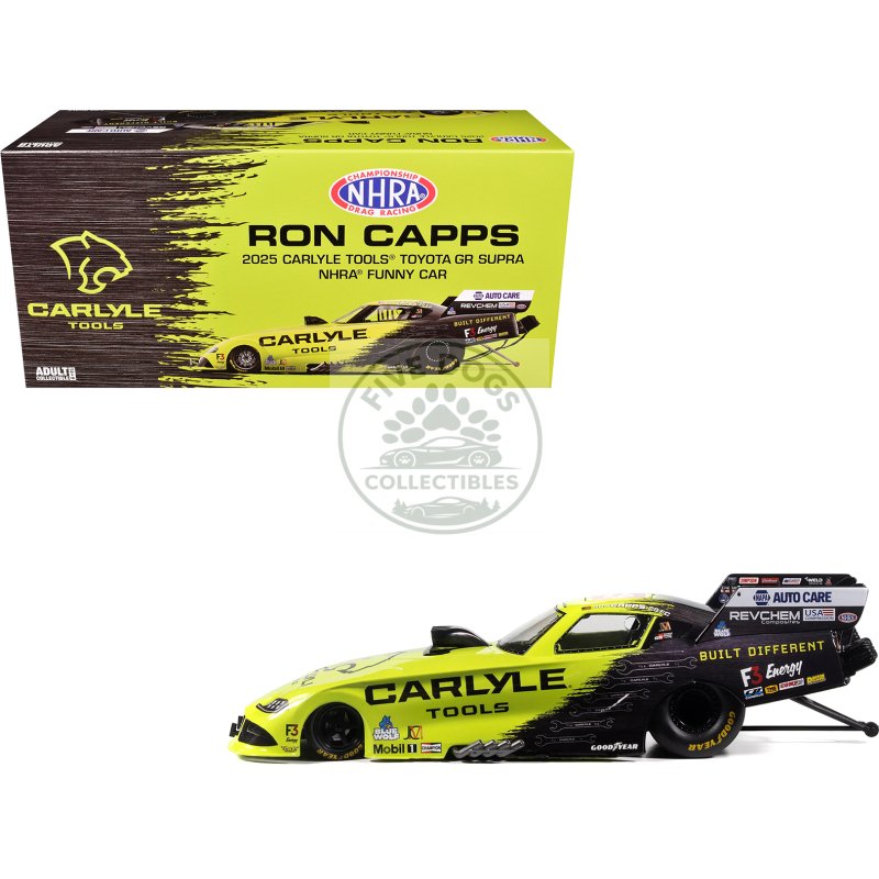 toyota gr supra nhra funny car ron capps "carlyle tools" (2025) limited edition 1/24 diecast model by auto world