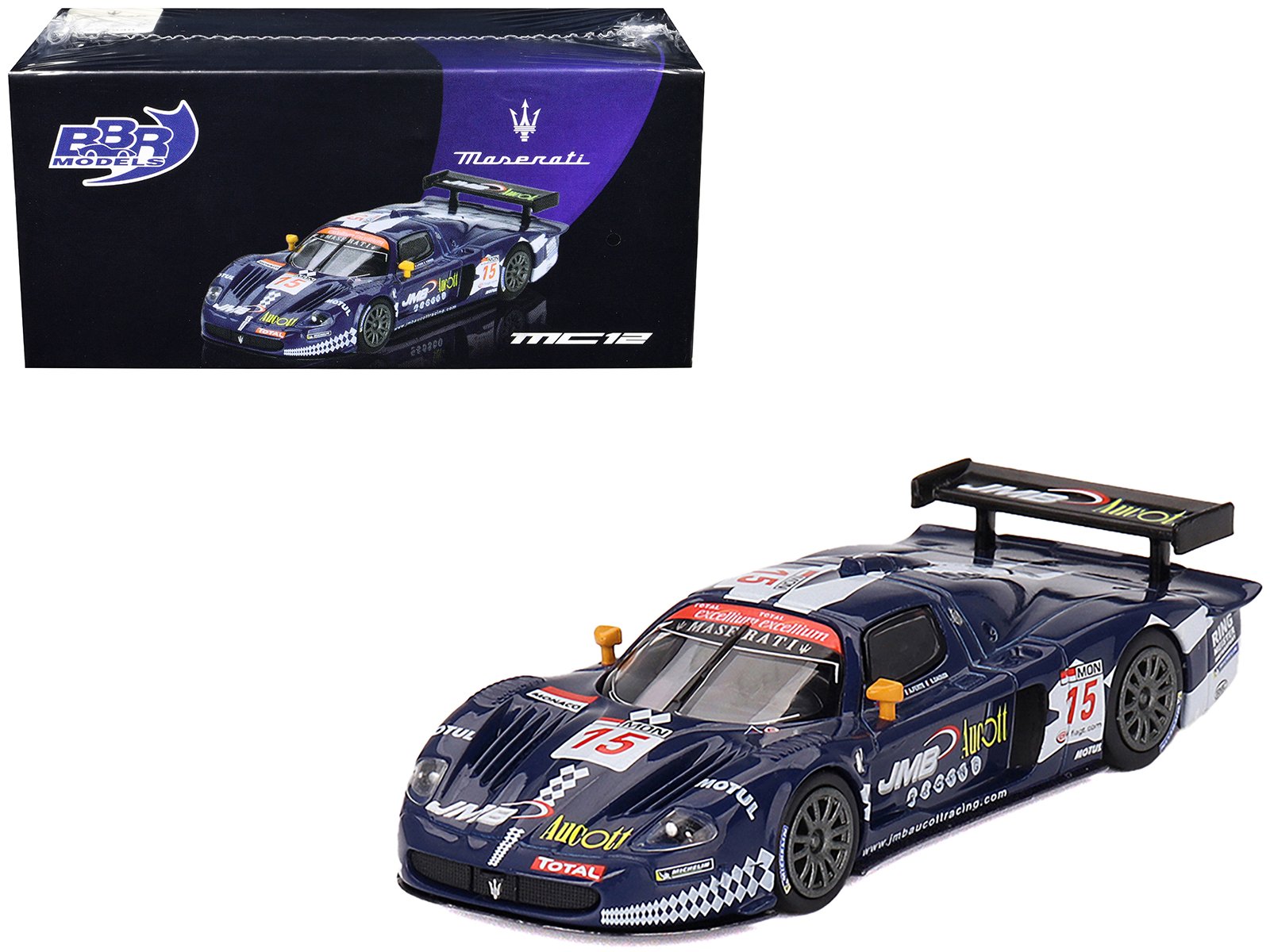 maserati mc12 competizione #15 ben aucott alain ferte stephane daoudi "jmb racing" "24 hours of spa" (2008) 1/64 diecast model car by bbr maserati mc12 competizione #15 ben aucott alain ferte stephane daoudi "jmb racing" "24 hours of spa" (2008) 1/64 diecast model car by bbr