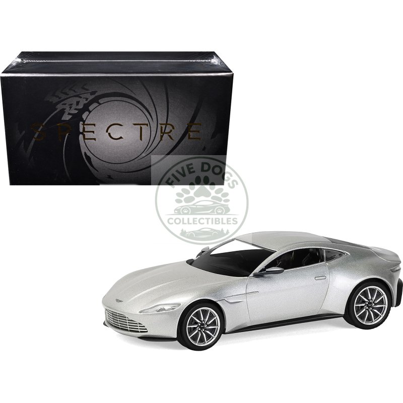 aston martin db10 rhd (right hand drive) silver metallic james bond 007 "spectre" (2015) movie diecast model car by corgi