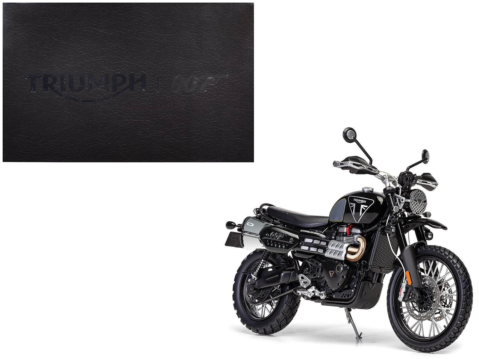 Triumph Motorcycles Collectible Model Detailed Triumph motorcycle collectible model with black finish and realistic features.