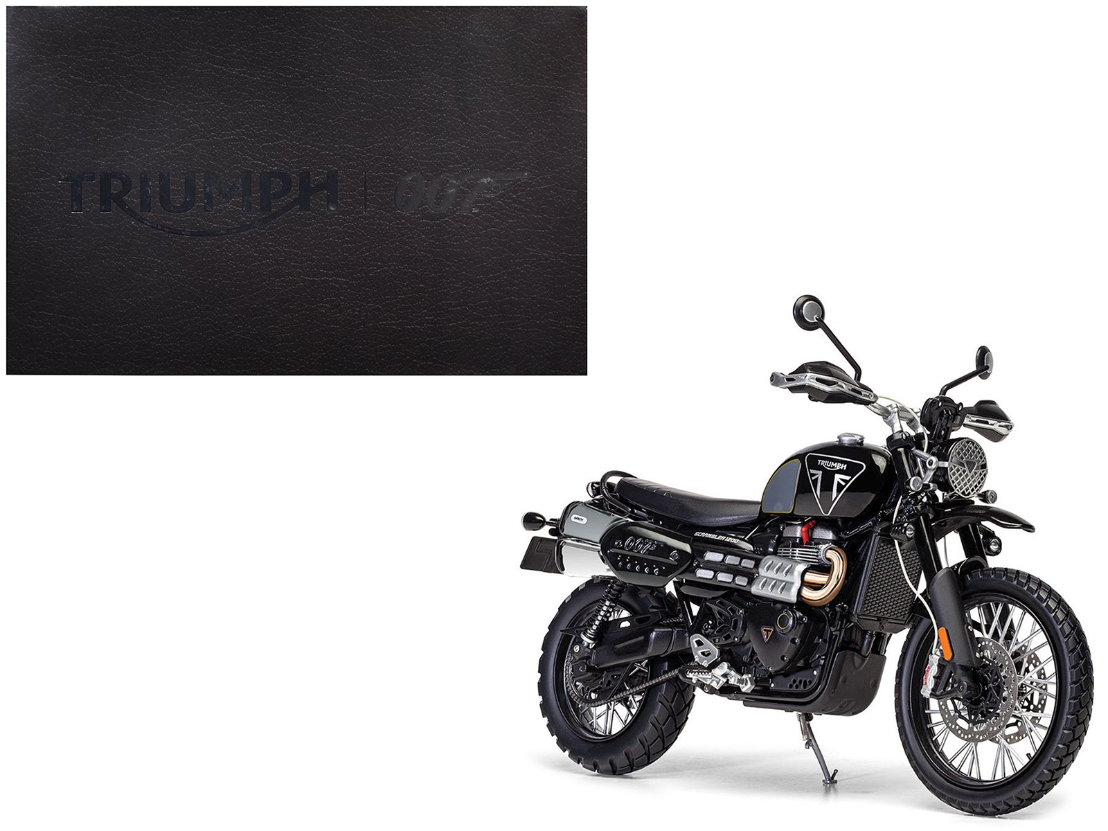 triumph scrambler 1200 "bond edition" motorcycle black 007 james bond "no time to die" (2021) movie 1/12 diecast model by corgi triumph scrambler 1200 "bond edition" motorcycle black 007 james bond "no time to die" (2021) movie 1/12 diecast model by corgi